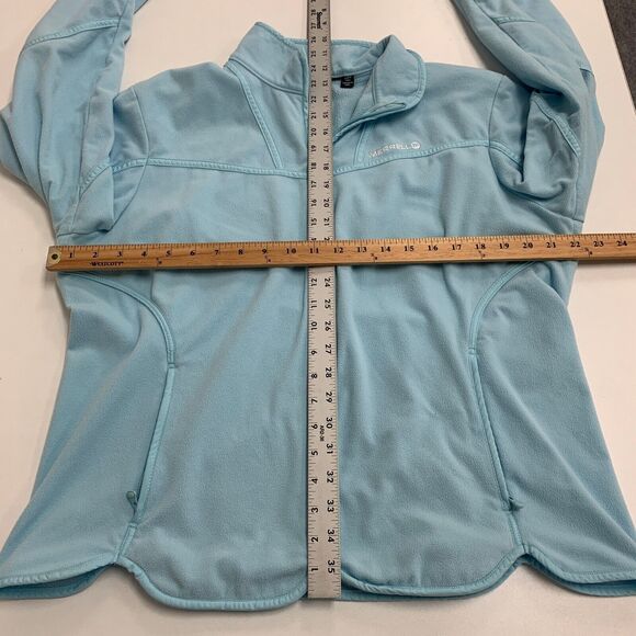 Merrell Aeroblock Jacket Womens XL Extra Large Baby Blue Zip Up Fleece Collar - Picture 7 of 13